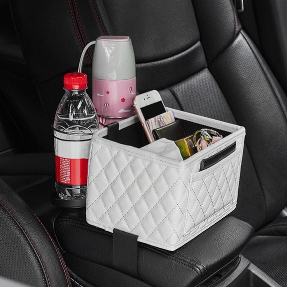 Meitianfacai Car Cup Holder Organizer, Foldable Car Storage Box, Armrest Console Organizer, Multifunctional Car Organizer, SUV Truck Storage Box, Center Console Organizer with Cup Holders