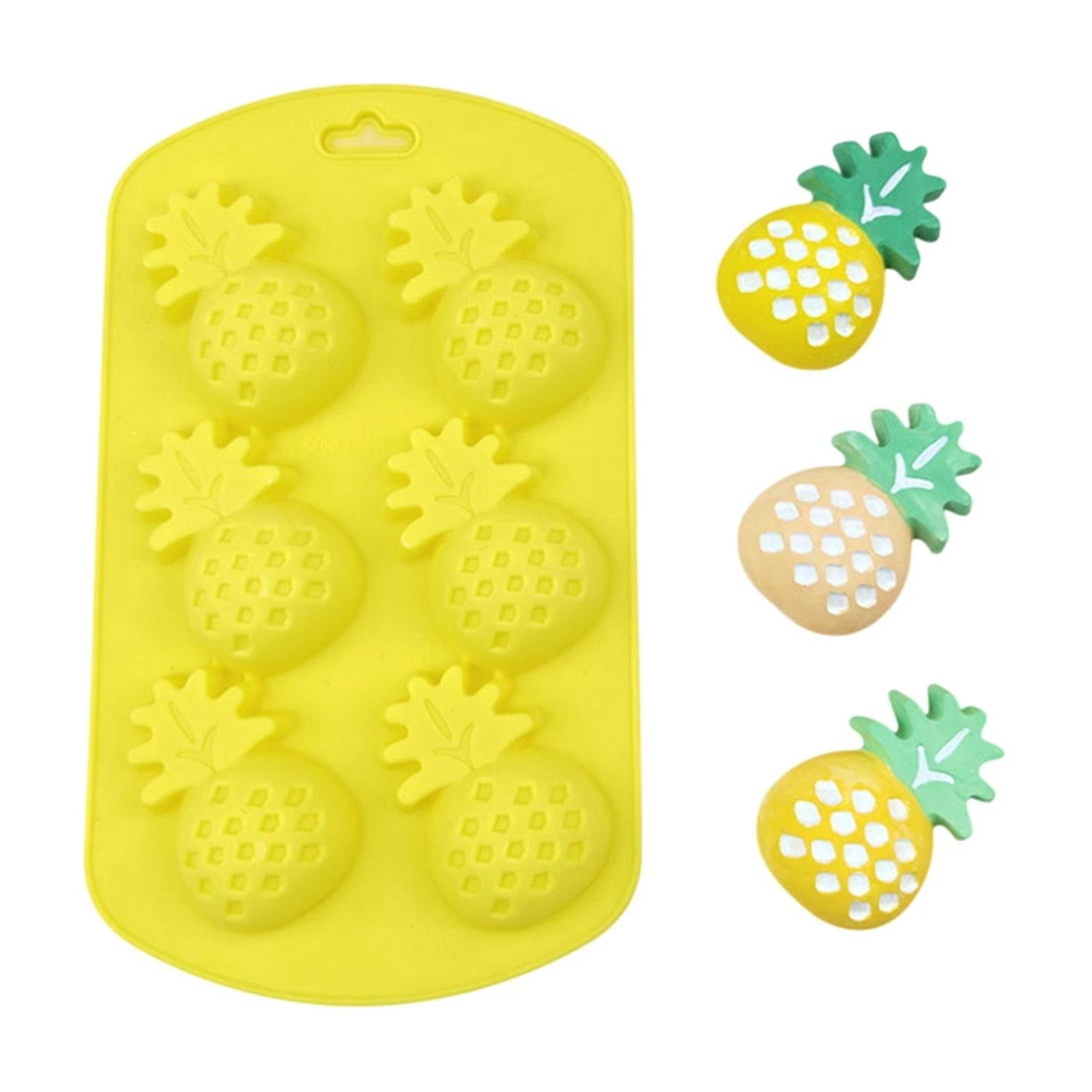 Pineapple Ice Cube Tray Silicone Molds 6 Cavity Non-Stick Easy Release BPA Free Food Grade for Freezer Baking Chocolate Candy DIY Soap Candle Resin Craft Summer Party Gift by PALIFEUR