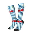 thumbnail image 2 of Balery Red Funny Crab On Blue Stripe Fun Novelty Socks Men'S Women'S Crew Socks Funny Crazy Novelty Socks Quirky And Cool Socks, 2 of 9