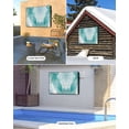 thumbnail image 2 of Outdoor TV Cover 48 to 50 Inch Weatherproof, Abstract Coastal Waterproof TV Screen Protector for Outside Decor with Zipper and Pocket 48"L x 30"H , Blue Green Gold Lines, 2 of 7