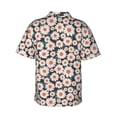 thumbnail image 3 of Uemuo Daisies Flowers Printed Regular Fit Short Sleeve Casual Hawaiian Shirt for Men,Aloha shirt,Tropical shirt,Floral print shirt,Vacation Beach shirt-Small, 3 of 9