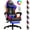 Black/Blue, variant on Czlolo Gaming Chair, RGB Racing Style Gamer Chairs for Adults and Kids,with Lumbar Massager, LED Lights, High Backrest Reclining, Footrest