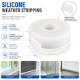 thumbnail image 2 of 16 ft Adhesive Silicone Door Seal Strip, Weather Stripping for Windows and Doors, Bottom Draft Stopper, TIKA, 2 of 7