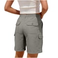thumbnail image 4 of Gym Shorts Women New Women's Cargo Shorts Elastic Waist Loose Shorts with Multi Pocket Summer Outdoor Hiking Workout Sports Shorts Gray S, 4 of 7