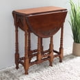 thumbnail image 2 of Hand-Carved Mahogany Drop-Leaf Oval Table, 2 of 3