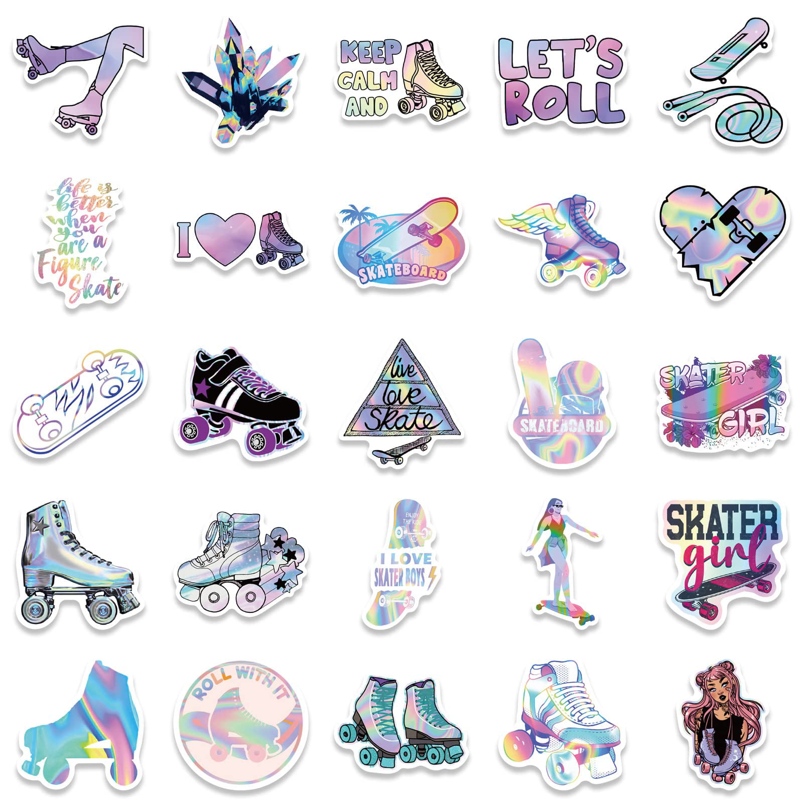 Skateboard Stickers - 50 Pcs Cartoon Sports Activities Decals Ball Vinyl  Decoration DIY Funny Creative Decor for Teens Party Supplies for Adults