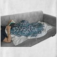 thumbnail image 6 of Blue Mandala Soft Flannel Fleece Throw Blanket, Hand-drawn Oriental Eastern Motif Curly Elements, Cozy Plush for Indoor and Outdoor Use, 50" x 70", Jade Green Dark Teal, by Ambesonne, 6 of 6