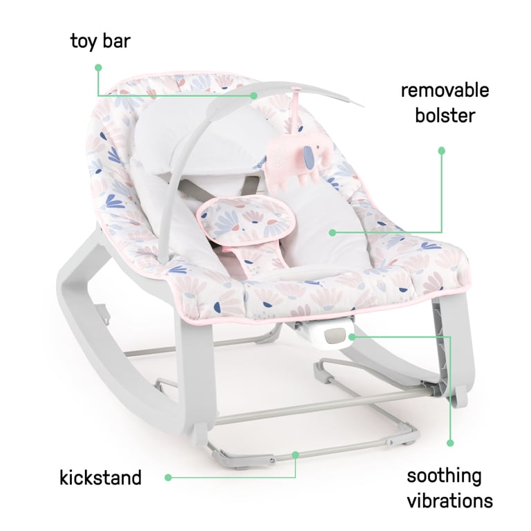 Ingenuity Keep Cozy 3-in-1 Baby Bouncer, Pink Burst photo 3