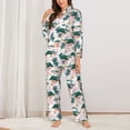 thumbnail image 2 of Balery Hawaii Palms Conjunto de Pijama con Estampado para Mujer, Conjunto de Dos Piezas con Manga Larga, Ropa de Dormir Suave con Bolsillos, Pijamas Cómodos-Medium, 2 of 7