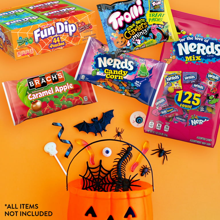 Nerds Halloween Candy Mixed Bag, Gummy Clusters, Original and Big Chewy  125ct