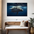 thumbnail image 3 of Elephant Stock Skimming Whale Wall Art - Horizontal Canvas Wall Art - Living Room Wall Decor - Animal Canvas - Blue And Black Decor - 48" x 32", 3 of 8