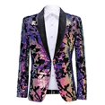 thumbnail image 2 of PYJTRL Blazer à Sequins en Velours Coloré Violet pour Hommes (Violet, TTG), 2 of 4