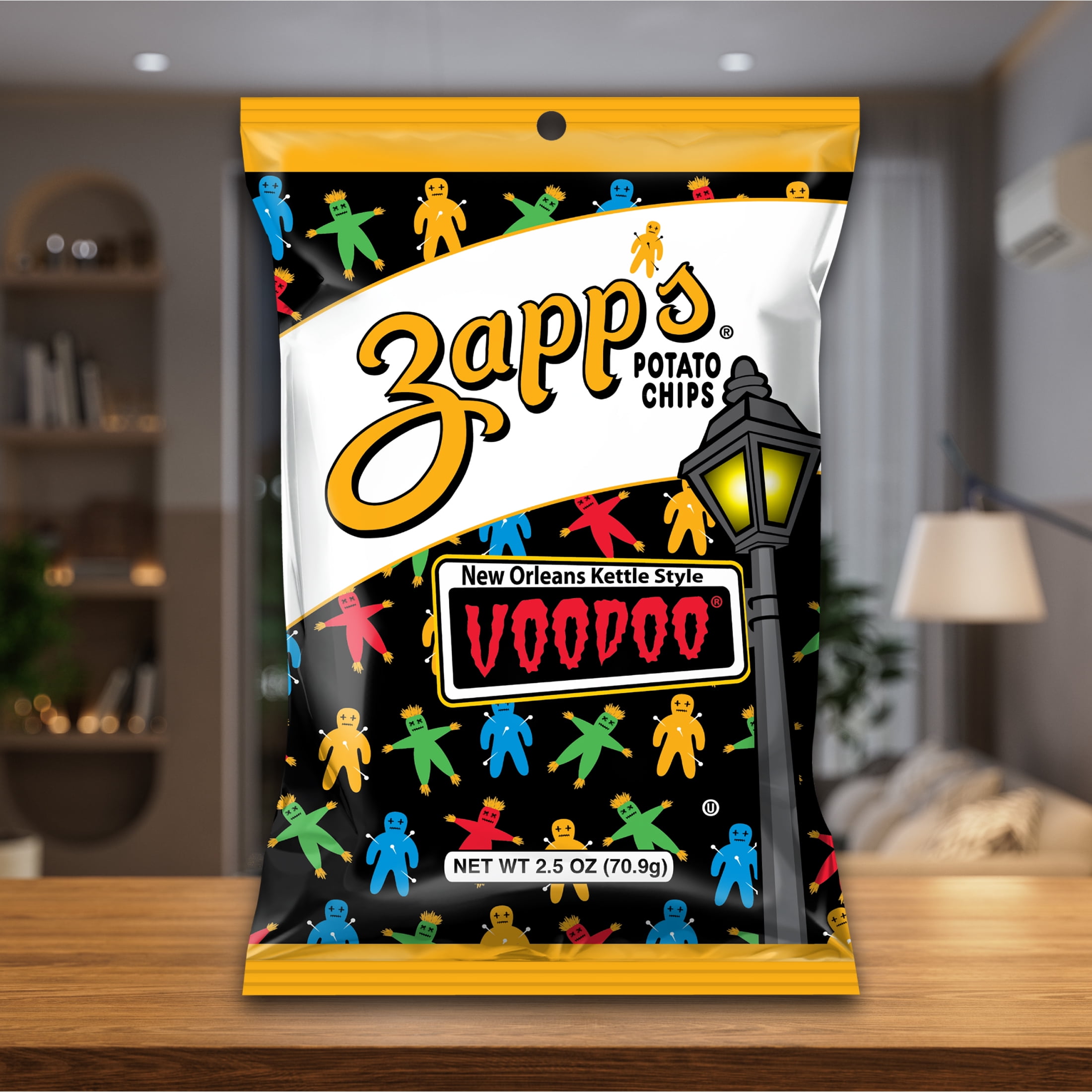 Zapp's Voodoo New Orleans Kettle Style Potato Chips, Gluten-Free, 2.5 oz Bag