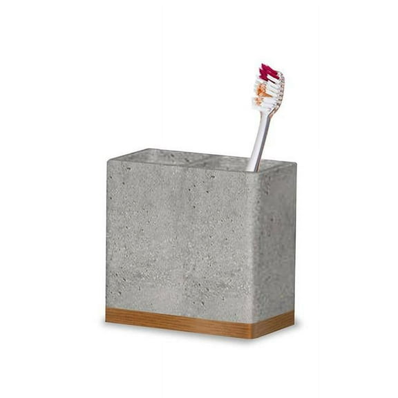 Concrete Stone & Wooden Finish Toothbrush Holder