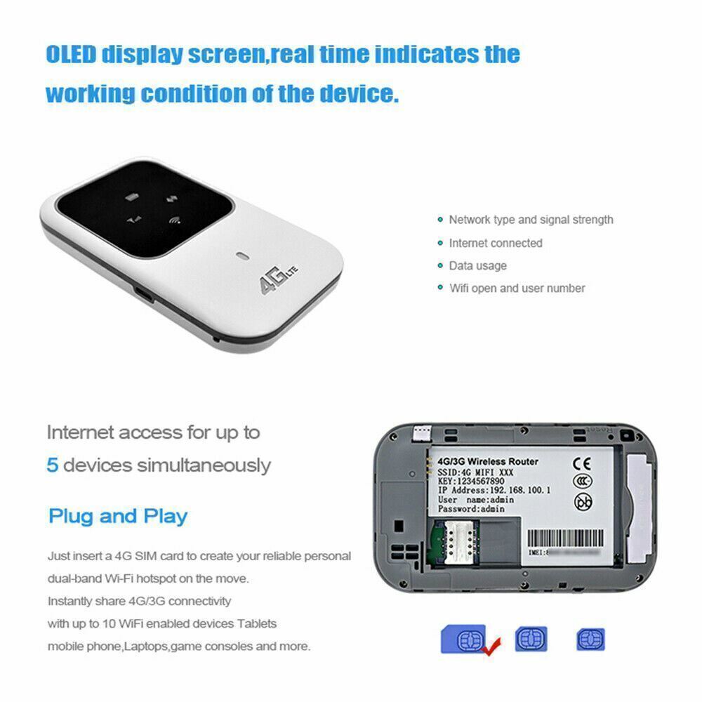 Wireless Unlocked 4G LTE Mobile Broadband Wifi Routers Portable Modem Hotspot
