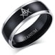 thumbnail image 1 of Anillo de matrimonio con símbolo masónico maestro de titanio Free Mason Comfort Fit Black Kuyhfg Sin marca, 1 of 4