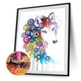 thumbnail image 1 of Cuadros Decorativos 5D DIY Diamond Painting Kits Full Round Drill Colorful Wolf Art Mosaic (A5284) Likrtyny embutido en tela, 1 of 8