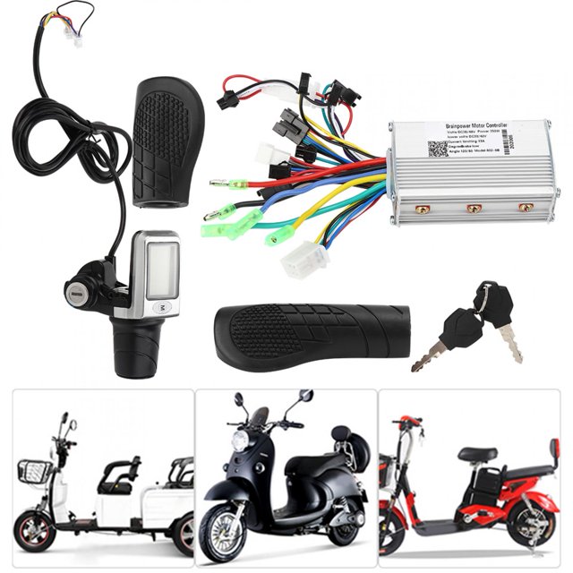 Wchiuoe Electric Bike Controller Meter Set,2 In 1 Electric Bicycle Electric Scooter Controller LCD Split Meter Throttle Grip Set,Electric Scooter Accessory