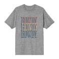 thumbnail image 5 of Western Howdy Repeat Text Men's Heather Gray Crew Neck Short Sleeve Tee-Medium, 5 of 7