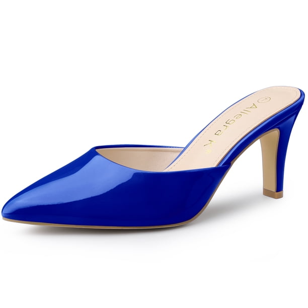 Zapatos de Tacón de Aguja Con punta Puntiaguda Allegra K Azul profundo 36