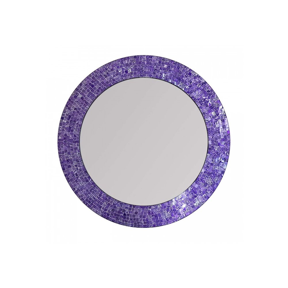 DecorShore 24" Mosaic Wall Mirror In Ultra Violet Purple Decorative