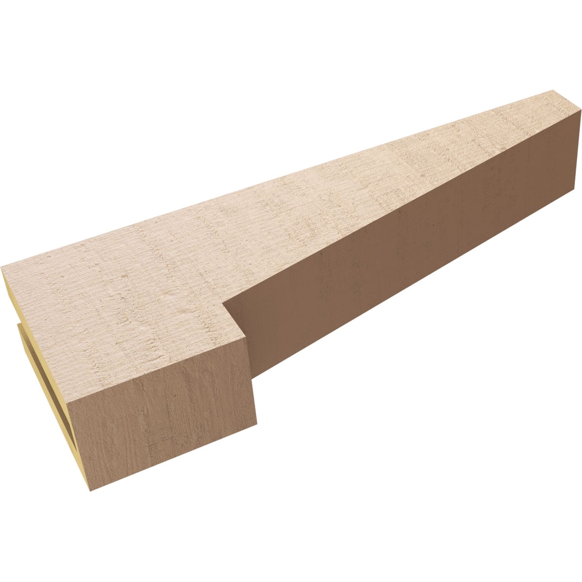 3"W x 18"D x 6"H Thin Clemmons Rough Cedar Woodgrain TimberThane Corbel, Primed Tan