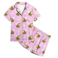 thumbnail image 4 of Kids V Neck Printed Short Pajama Set Boys Girls Sleepwear Spring Summer Loungewear Clothes, 4 of 4