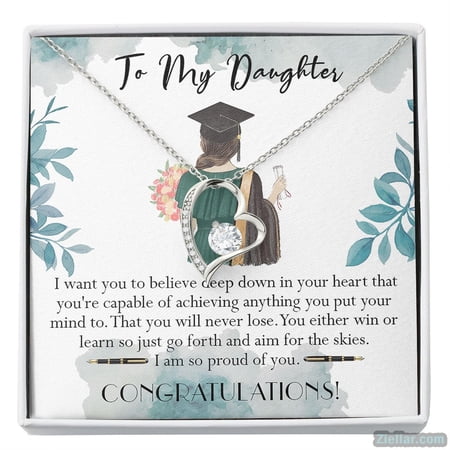 To My Daughter Graduation Class Of 2026 Jewelry Keepsake Necklace, A Meaningful Necklace Perfect For Anniversaries, Birthdays, Valentine V8020, Gold Forever Love Necklace