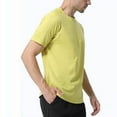thumbnail image 5 of Summer Shirt For Men Fashion Crew Neck Breathable Elastic Sport Solid Color Casual Short Sleeved Summer Classic Basic Tee Shirts - Yellow∣2XL, 5 of 6