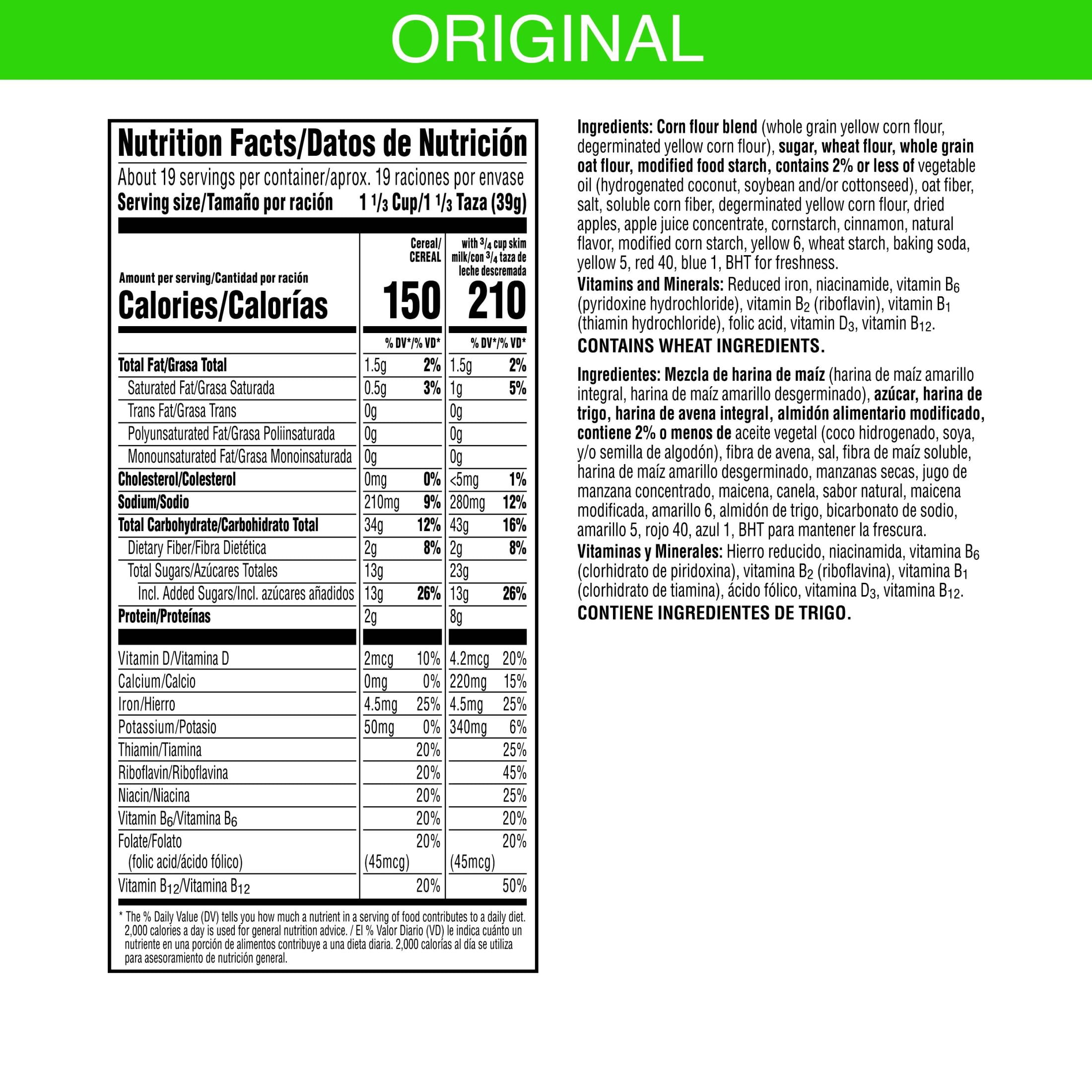 Kellogg's Apple Jacks Original Cold Breakfast Cereal, Giant Size, 27 oz Box