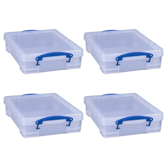 Really Useful Box 4L Storage Container w/ Lid & Clip Lock Handles (4 Pack)