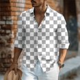 thumbnail image 1 of 2024 Nuevos tops para hombre de estilo hawaiano a cuadros cuadrados, estilo caballero, oferta especial, informales, para fiestas al aire libre, suaves y cómodos, de talla grande, 1 of 6
