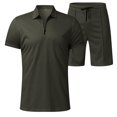thumbnail image 6 of Daolelai Men's Casual Corrugated Lapel Short-Sleeved T-Shirt Shorts Two-Piece Suit, 6 of 6