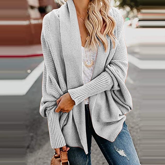 DPTALR Women Long Sleeve Knit winter Cardigan Sweater Solid Color Coat