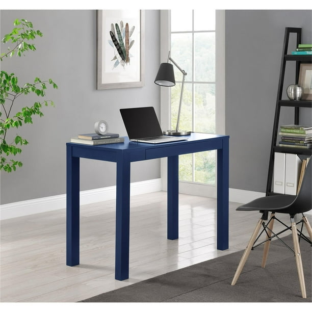 Ameriwood Home Parsons Desk With Drawer Blue Walmart Com