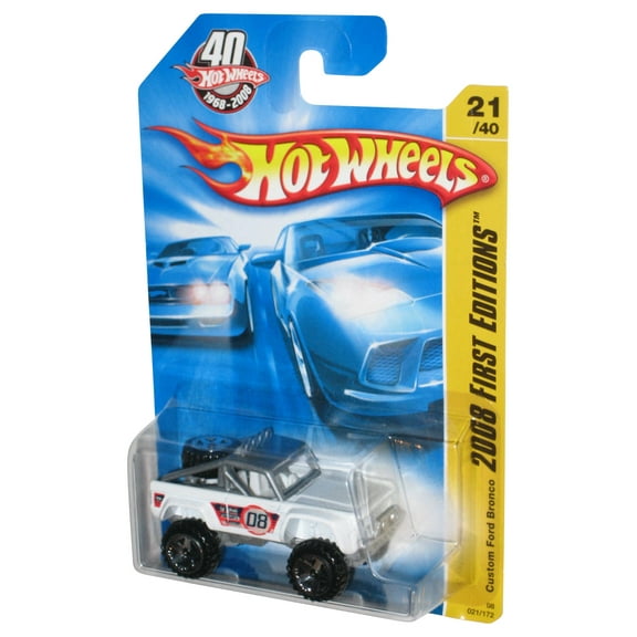 Hot Wheels 2008 First Editions 21/40 White Custom Ford Bronco Toy Car 021/172 - (40th Card)