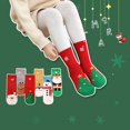 thumbnail image 3 of 6 pares de medias navideñas para niños de tubo medio calcetines cálidos de invierno de Navidad para niños, 3 of 3
