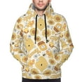 thumbnail image 2 of Bingfone Honey Honeycomb Men's Drawstring Hoodie Long Sleeve Pocket Sweatshirts-Large, 2 of 6