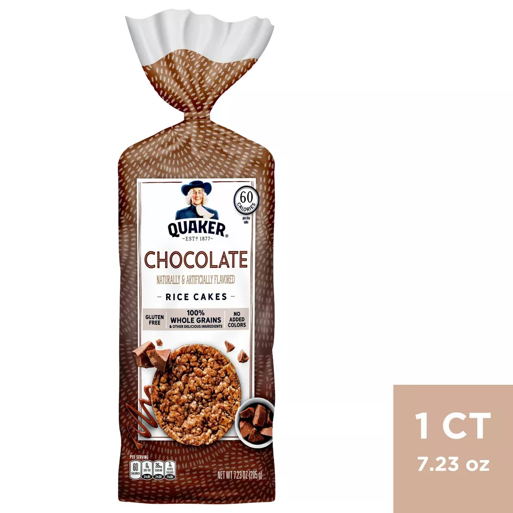 Quaker Chocolate Gluten Free Large Rice Cakes - 7.23oz pack of 4