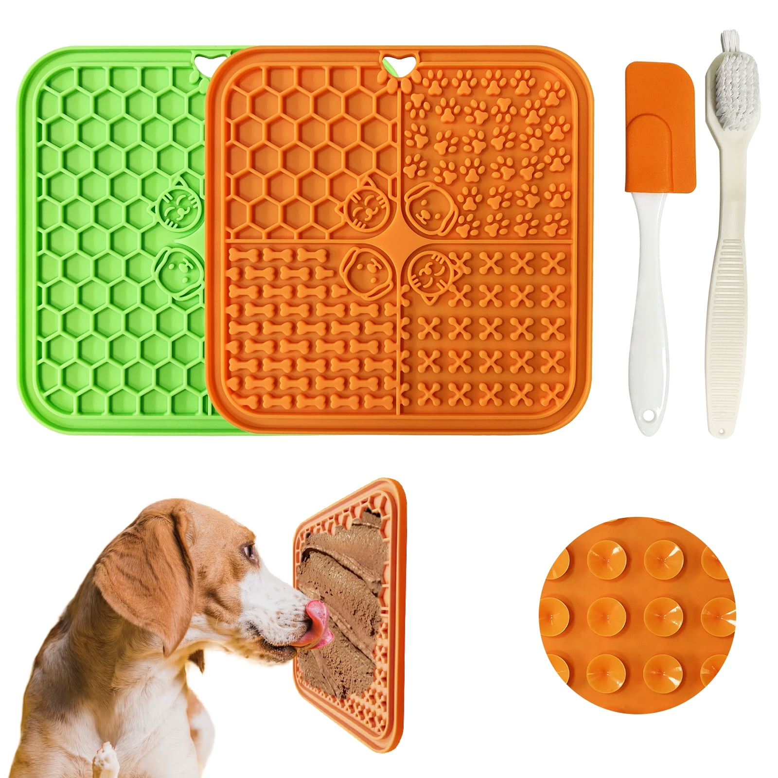 Lick Mat for Dogs,4 Pcs Slow Feeder Dog Bowls with Suction Cups Dog