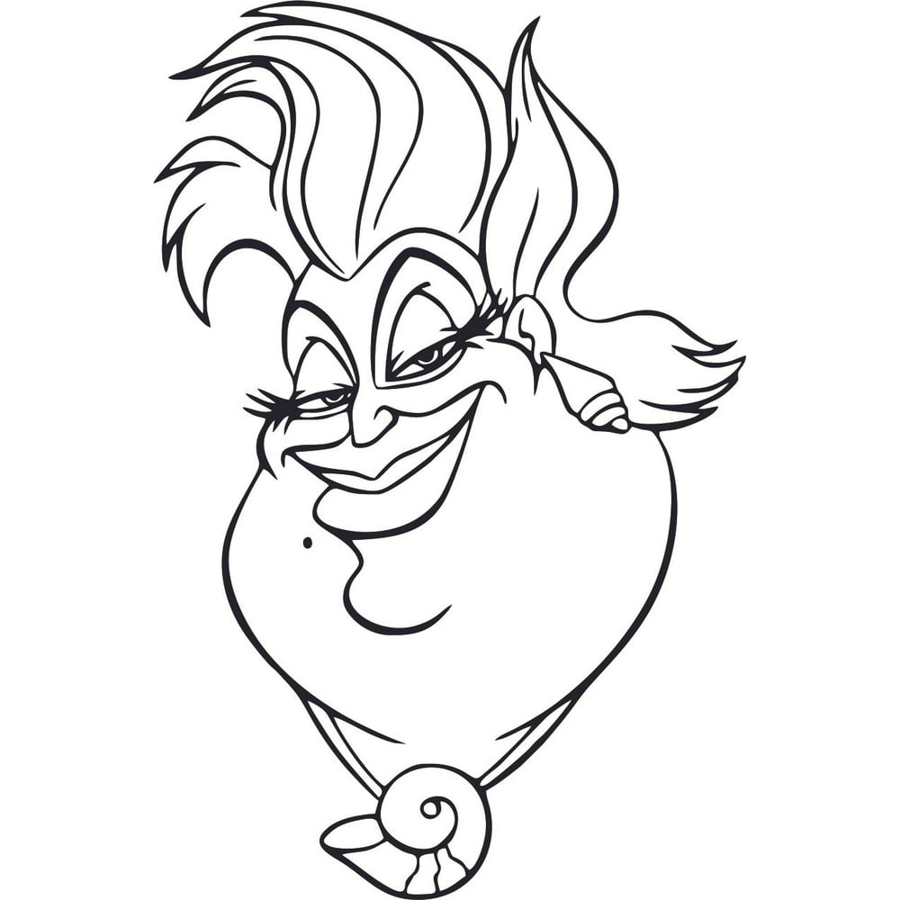 Ursula Face Villain Disney Cartoon Characters Decors Wall Sticker Art