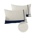 thumbnail image 2 of Navy Blue White Color Block Patchwork Outdoor Pillow Covers Set of 2,Decorative Waterproof Throw Pillow Case,Modern Geometric Art Cotton Linen Soft Cozy Cushion Pillowcases, 2 of 7