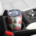 thumbnail image 5 of 20oz Tumblers Red Christmas Car Pattern Stainless Steel Vacuum Insulated Double Wall Travel Tumbler Cups Mug with Lid and Straw,Cleaning Brush for Cold & Hot Drinks, 5 of 7