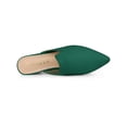 thumbnail image 4 of BLISSFUL STEP Women's Slide Mules Pointed Toe Chunky Heel Green 7, 4 of 8