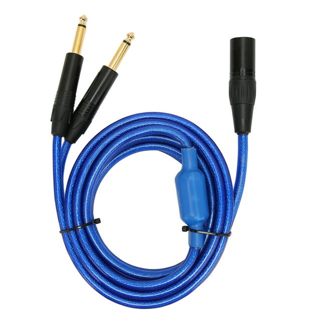 Cable XLR a doble conector mono estéreo de baja pérdida de 6,35 mm, cable divisor XLR macho en Y para amplificador mezclador de micrófono de 3,3 pies