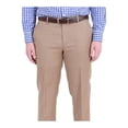 thumbnail image 5 of Mens Classic Fit Solid Tan Flat Front Wool Dress Pants, 5 of 9