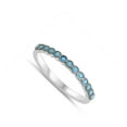 thumbnail image 4 of Simulated Turquoise Accent Round Stackable Ring .925 Sterling Silver Band Blue CZ Female Size 8, 4 of 4