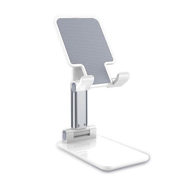 Soporte para teléfono móvil giratorio de 360 grados, de metal, de aleación de aluminio, plegable, telescópico, plano, para escritorio