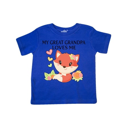 

Inktastic My Great Grandpa Loves Me- little fox Gift Toddler Boy or Toddler Girl T-Shirt