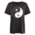 thumbnail image 4 of SMihono Hauts pour Femmes Été Décontracté Vintage Col Rond Imprimé Motif Manches Courtes Blouse T-shirt Oversize pour Femmes 2023, 4 of 5